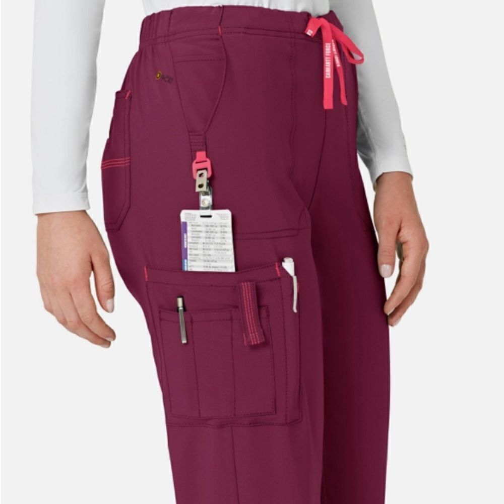 Women’s Utility Scrub Pants with Multi Pockets - Berry